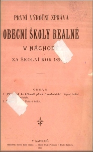 První výroční zpráva obecní školy realné v Náchodě za školní rok 1897-98