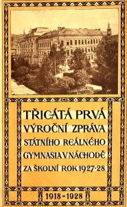 Třicátá prvá výroční zpráva státního reálného gymnasia v Náchodě za školní rok 1927_28